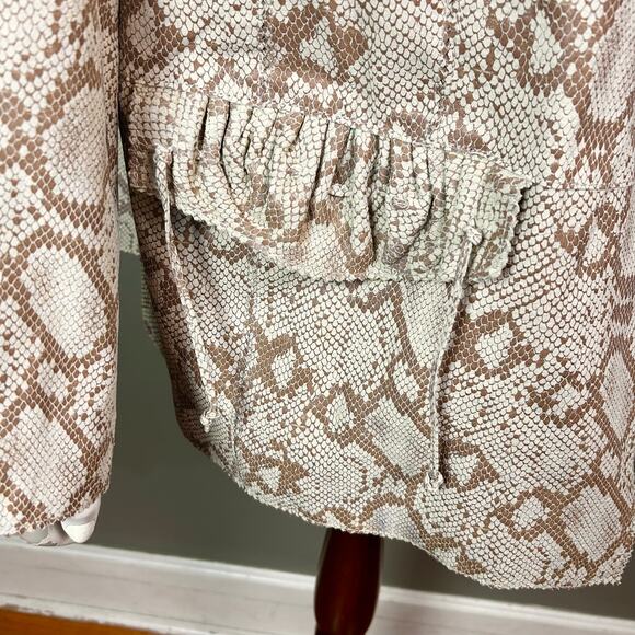 Chi by Falchi leather jacket 3X NWT snake tan feminine - Picture 4 of 13